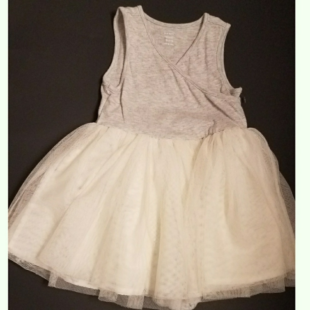 Old Navy Gray and White Tutu dress